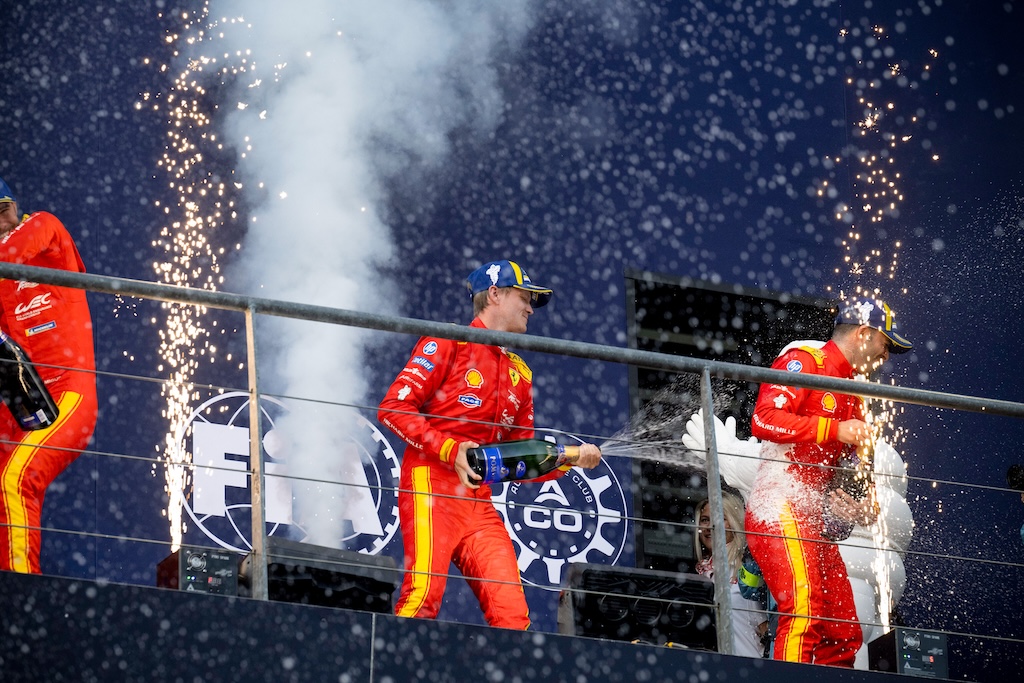 Nicklas Nielsen sikrede podie på sidste stop inden Le Mans.
(Foto: Ferrari Media)